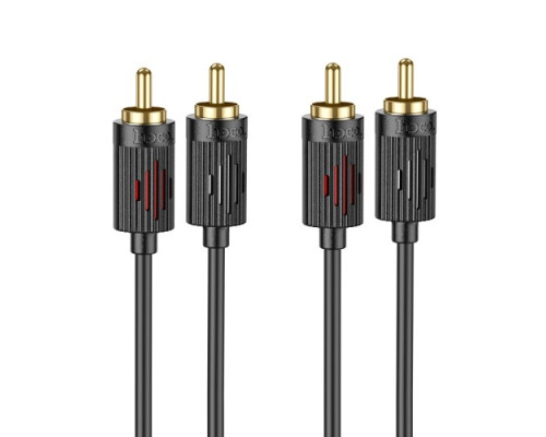 Аудіоадаптер НОСО UPA29 dual RCA red and white double lotus audio cable 1.5m Black mag-69420076077661753