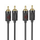 Аудіоадаптер НОСО UPA29 dual RCA red and white double lotus audio cable 1.5m Black mag-69420076077661753