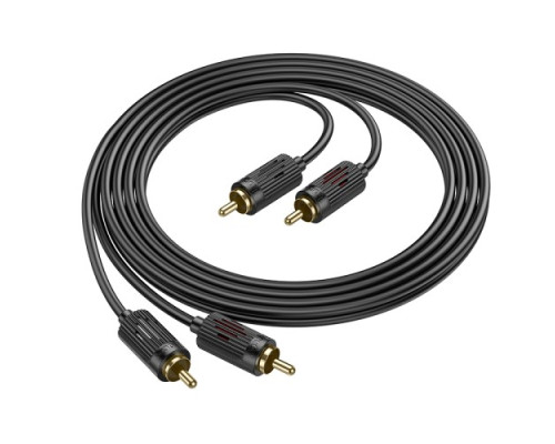 Аудіоадаптер НОСО UPA29 dual RCA red and white double lotus audio cable 1.5m Black mag-69420076077661753