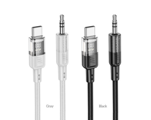 Аудіоадаптер НОСО UPA27 Spirit transparent digital audio conversion cable Type-C 1.2m Gray mag-69420076125551499