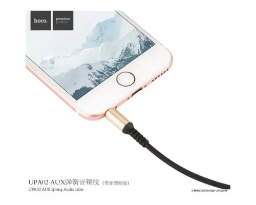 Аудіокабель НОСО UPA02 боковой 1m. Black mag-6957531025665153146