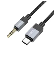 Аудіокабель НОСО UPA32B Clever Type-C 1m black mag-6942007650908152106