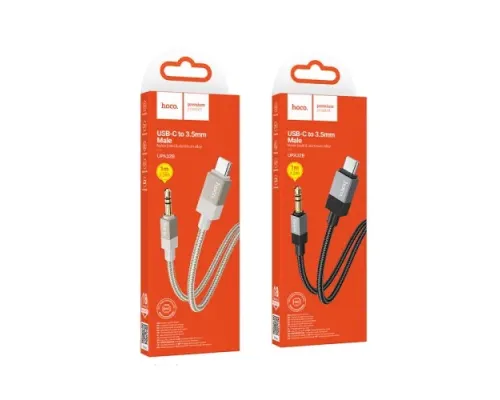 Аудіокабель НОСО UPA32B Clever Type-C 1m black mag-6942007650908152106