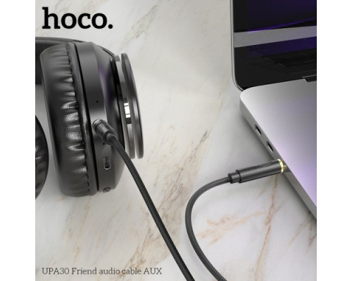 Аудіокабель НОСО UPA30 Friend 1m. Black mag-6942007625463137290