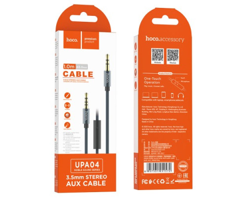 Аудіокабель НОСО UPA04 Noble Sound (with Mic) 1m Tarnish mag-6957531051572839