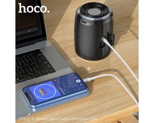 Аудіоадаптер НОСО UPA22 3,5male-Lightning silicone digital audio conversion cable 1m. White mag-6931474769480132375