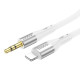Аудіоадаптер НОСО UPA22 3,5male-Lightning silicone digital audio conversion cable 1m. White mag-6931474769480132375