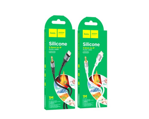 Аудіоадаптер НОСО UPA22 3,5male-Lightning silicone digital audio conversion cable 1m. White mag-6931474769480132375