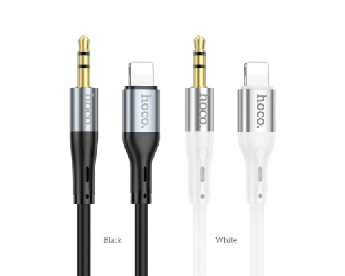 Аудіоадаптер НОСО UPA22 3,5male-Lightning silicone digital audio conversion cable 1m. White mag-6931474769480132375