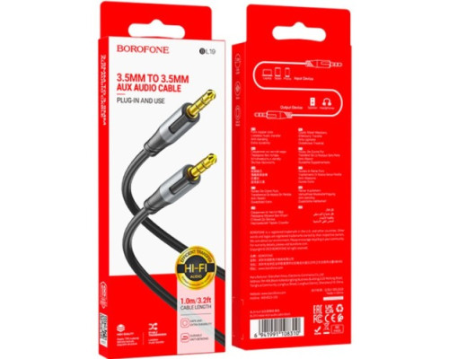 Аудіокабель BOROFONE BL19 Creator 3.5mm/1m чорний mag-69419911083101130