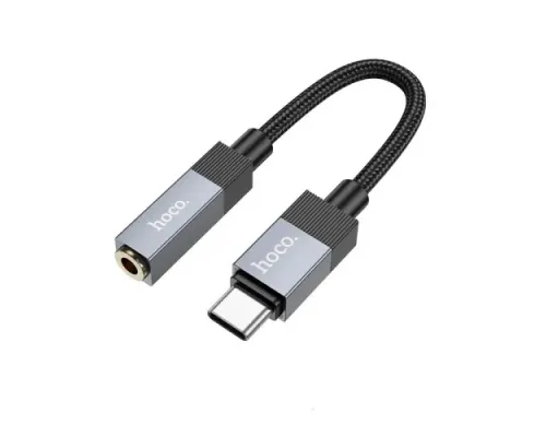 Аудіокабель НОСО UPA32C Clever converter Type-C to 3.5 1m black mag-6942007650922152107