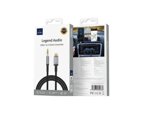 AUX-адаптер WiWU Legend Audio Convertor USB-C to 3.5mm Wi-C048T 1,5m Black mag-6976975619315153580