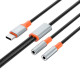 Адаптер XO NB-R269B Couple Cable Type-c to Dual 3.5 Female Adapter 1.2m Чорний mag-692068085508760162
