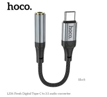 Аудіоадаптер HOCO LS36 Fresh Digital Type-C to 3.5 audio converter 1.2m Black mag-6942007608886145048