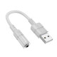Аудіоадаптер HOCO LS37 Spirit transparent external sound card USB to 3.5mm 1.5m Gray mag-69420076125791792