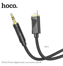 Аудіоадаптер НОСО UPA30 Friend digital audio conversion cable iP 1m. Black mag-6942007625494144021