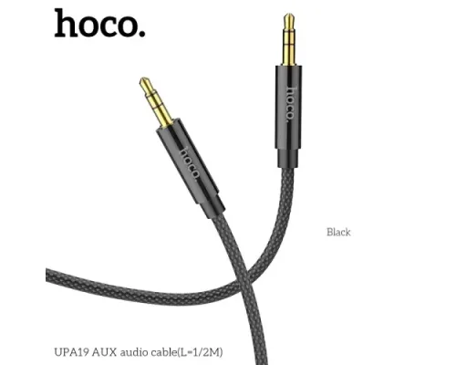 Аудіокабель НОСО UPA19 AUX audio cable 1m Black mag-6931474759863143983
