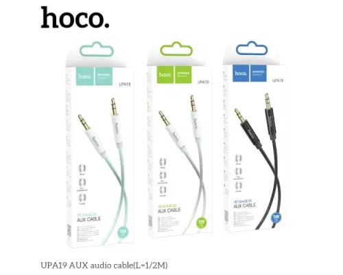 Аудіокабель НОСО UPA19 AUX audio cable 1m Black mag-6931474759863143983