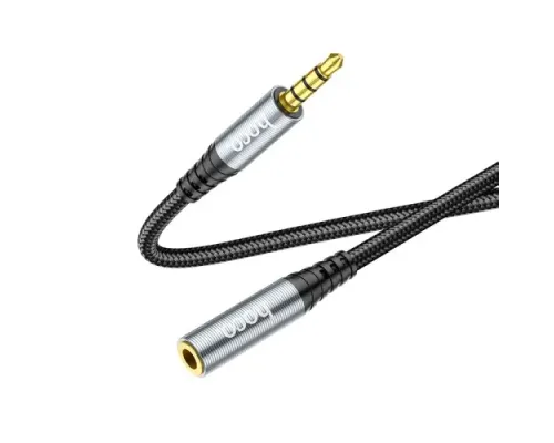 Аудіоподовжувач НОСО UPA20 3.5 audio extension cable male to female(L=1M) 1m. Metal Gray mag-6931474762153153946