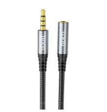Аудіоподовжувач НОСО UPA20 3.5 audio extension cable male to female(L=1M) 1m. Metal Gray mag-6931474762153153946