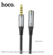 Аудіоподовжувач НОСО UPA20 3.5 audio extension cable male to female(L=2M) 2m. Metal Gray mag-6931474762160143987