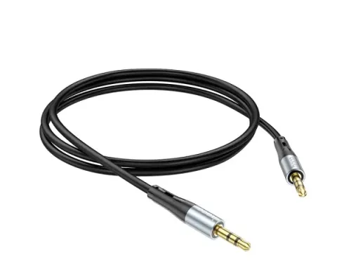 Аудіокабель НОСО UPA22 AUX silicone audio cable 1m. Black mag-6931474769459150975