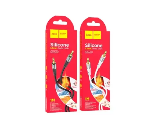 Аудіокабель НОСО UPA22 AUX silicone audio cable 1m. Black mag-6931474769459150975