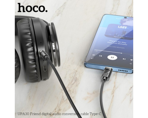 Аудіоадаптер НОСО UPA30 Friend digital audio conversion cable Type-C 1m. Black mag-6942007625524137345