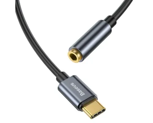 AUX-адаптер Baseus Type-C Male to 3.5mm Female Adapter L54 Deep Grey CATL54-0G mag-6953156297852145790