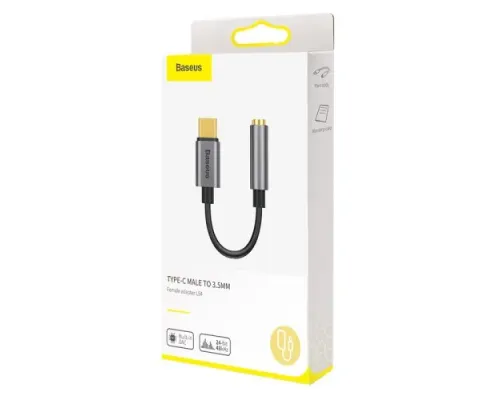 AUX-адаптер Baseus Type-C Male to 3.5mm Female Adapter L54 Deep Grey CATL54-0G mag-6953156297852145790