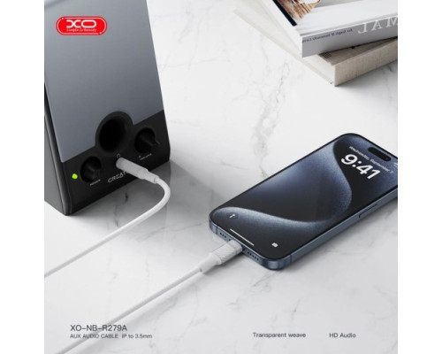Адаптер XO NB-R279A IP to 3.5 Brushed Clear Audio Cable Білий mag-692068086019760199