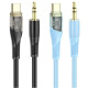 Аудіоадаптер НОСО UPA25 Transparent Discovery Edition Digital audio conversion cable Type-C Blue mag-69314747911841820