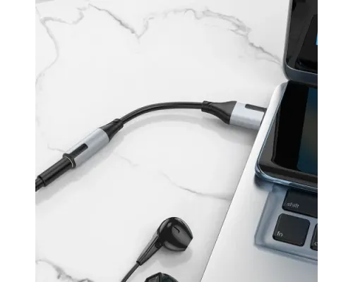 Адаптер BOROFONE BV19 Creator digital audio converter Type-C to 3.5mm чорний mag-6941991108372151314