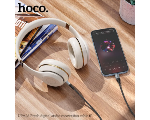 Аудіоадаптер НОСО UPA26 Fresh digital audio conversion cable iP 1m Black mag-6942007608817140593