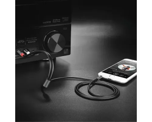 Аудіоадаптер HOCO UPA10 double lotus rca audio cable 3.5mm 1,5m. Metal Grey mag-6957531078142153872