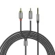 Аудіоадаптер HOCO UPA10 double lotus rca audio cable 3.5mm 1,5m. Metal Grey mag-6957531078142153872