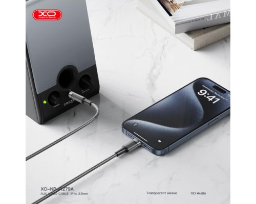 Адаптер XO NB-R279A IP to 3.5 Brushed Clear Audio Cable Чорний mag-6920680860166132421