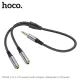Аудіоадаптер НОСО UPA21 2-in-1 3.5 audio adapter cable(male to 2*female) 0,25m. Темно-сірий mag-6931474766809143989