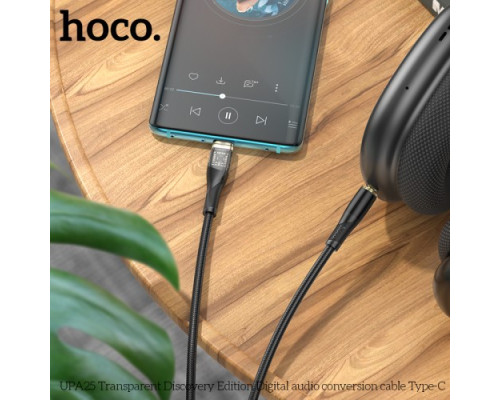 Аудіоадаптер НОСО UPA25 Transparent Discovery Edition Digital audio conversion cable Type-C Black mag-69314747911771821