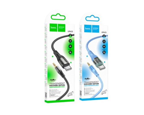 Аудіоадаптер НОСО UPA25 Transparent Discovery Edition Digital audio conversion cable Type-C Black mag-69314747911771821