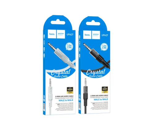 Аудіокабель НОСО UPA27 Spirit transparent AUX audio cable 1.2m Black mag-69420076125001495