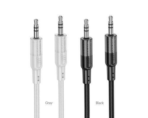 Аудіокабель НОСО UPA27 Spirit transparent AUX audio cable 1.2m Black mag-69420076125001495