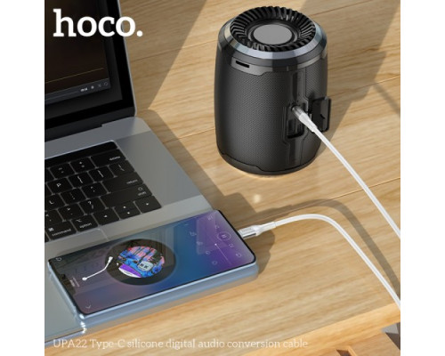 Аудіоадаптер НОСО UPA22 3,5male-Type-C silicone digital audio conversion cable 1m. White mag-69314747695031822