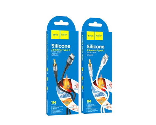 Аудіоадаптер НОСО UPA22 3,5male-Type-C silicone digital audio conversion cable 1m. White mag-69314747695031822