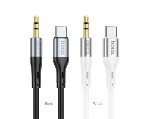 Аудіоадаптер НОСО UPA22 3,5male-Type-C silicone digital audio conversion cable 1m. White mag-69314747695031822