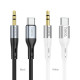 Аудіоадаптер НОСО UPA22 3,5male-Type-C silicone digital audio conversion cable 1m. White mag-69314747695031822