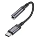 Адаптер BOROFONE BV24 Graceful digital audio converter cable Type-C to 3.5mm сірий металік mag-6941991118999152003