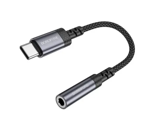 Адаптер BOROFONE BV24 Graceful digital audio converter cable Type-C to 3.5mm сірий металік mag-6941991118999152003