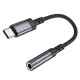 Адаптер BOROFONE BV24 Graceful digital audio converter cable Type-C to 3.5mm сірий металік mag-6941991118999152003