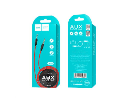 Аудіокабель НОСО UPA11 AUX 1m. Black mag-69575310792931949